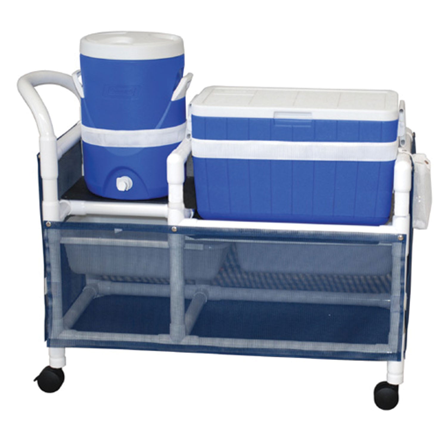 Hydration/ Ice Cart, 48 Qt Ice Chest, 5 Gal Water Cooler, Skirt Cover & panels