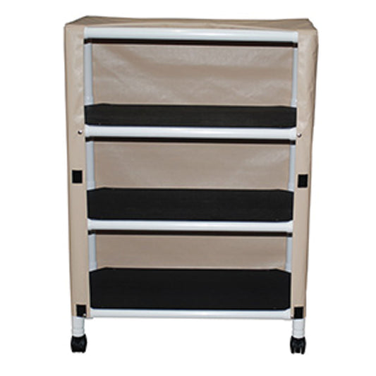 Echo 3-Shelf Utility/ Linen Cart, Mesh or Solid Vinyl Cover, Shelf size 20" x 32", 50 lbs per Shelf