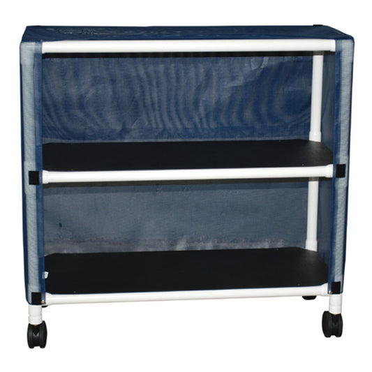 Echo 2-Shelf Linen Cart, Mesh or Solid Vinyl Cover, Shelf size 20" x 45", 75 lbs per Shelf