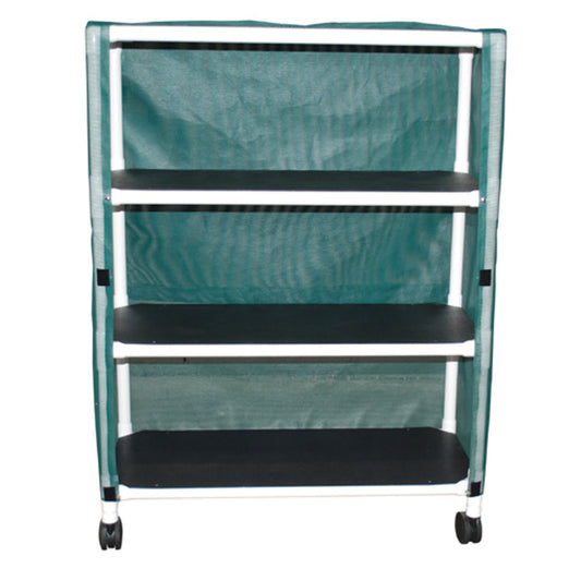 Echo 3-Shelf Linen Cart, Mesh or Solid Vinyl Cover, Shelf size 20" x 45", 75 lbs per Shelf
