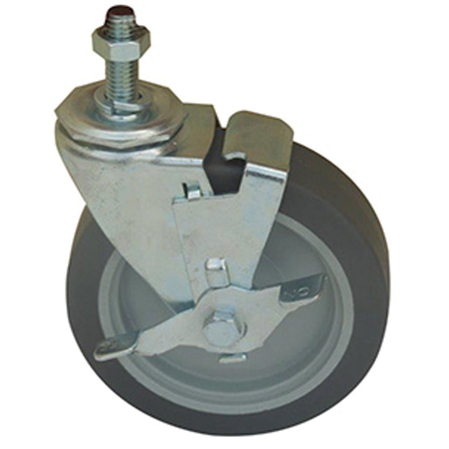 Replacement Casters, 5" x 1_" Heavy Duty Threaded Stem, Set 2-Lock 2-Non Lock