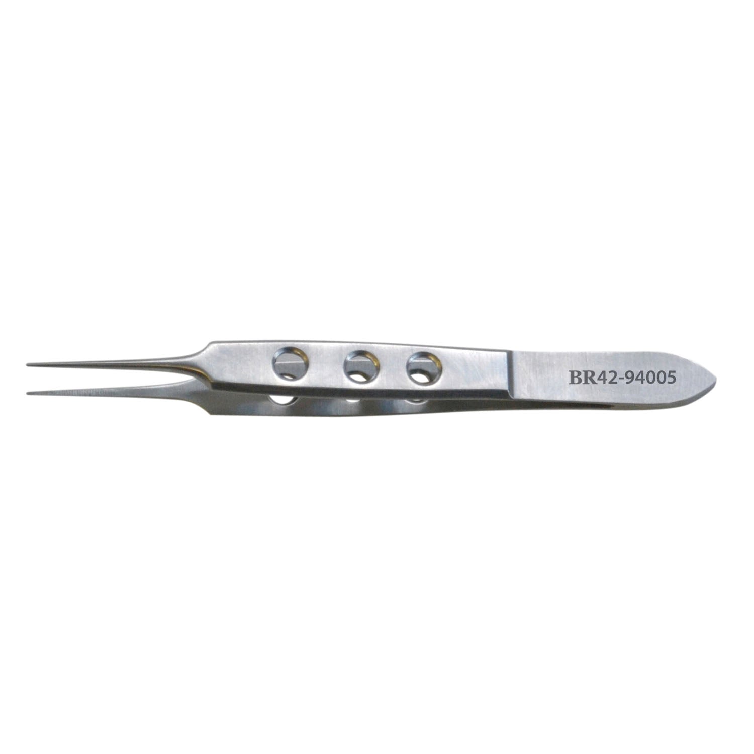 Bishop Harmon Iris Forcep, Straight, Serrated, 0.8mm Tip, 3_"