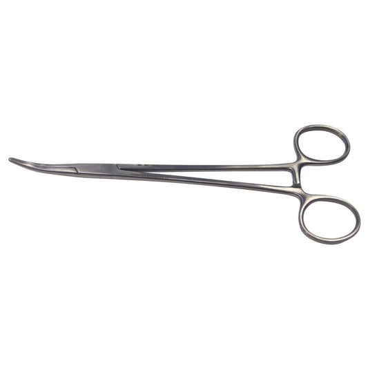 Schnidt Tonsil Hemostataic Forcep, Ring Handle, Curved, Serrated, 7_"