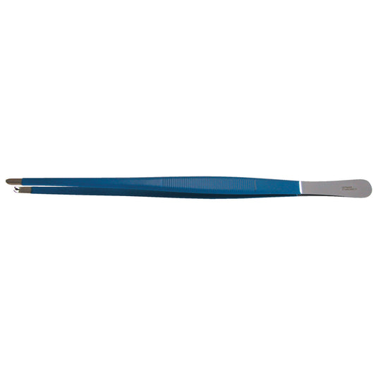 Tissue Forcep, Blue Coated, 1x2 Teeth, Coated Tip, 10"