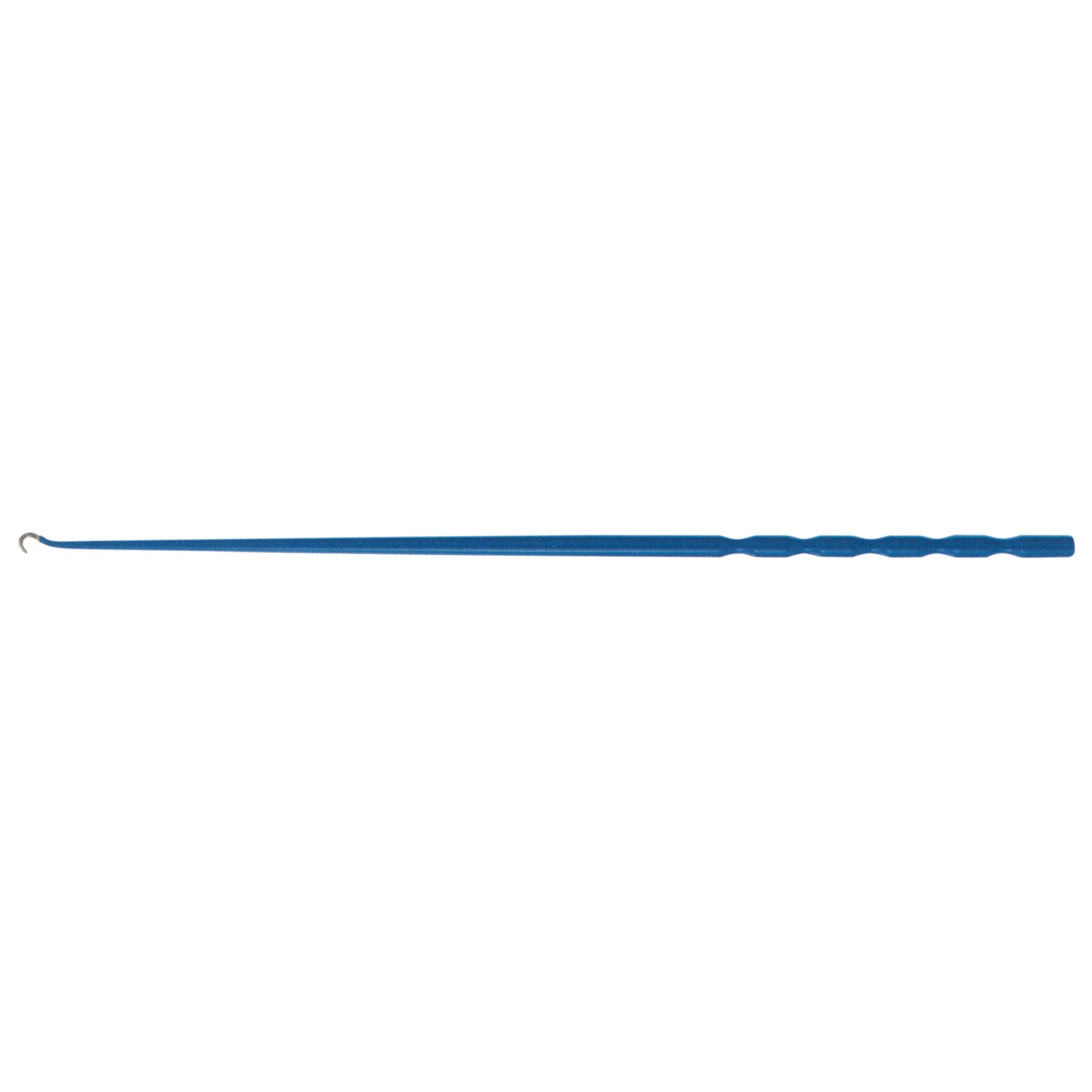 Iris Hook, Slightly Angled, 4mm Hook with Exposed Tip, Insulated Blue Coating For Electrosurgery, 10"