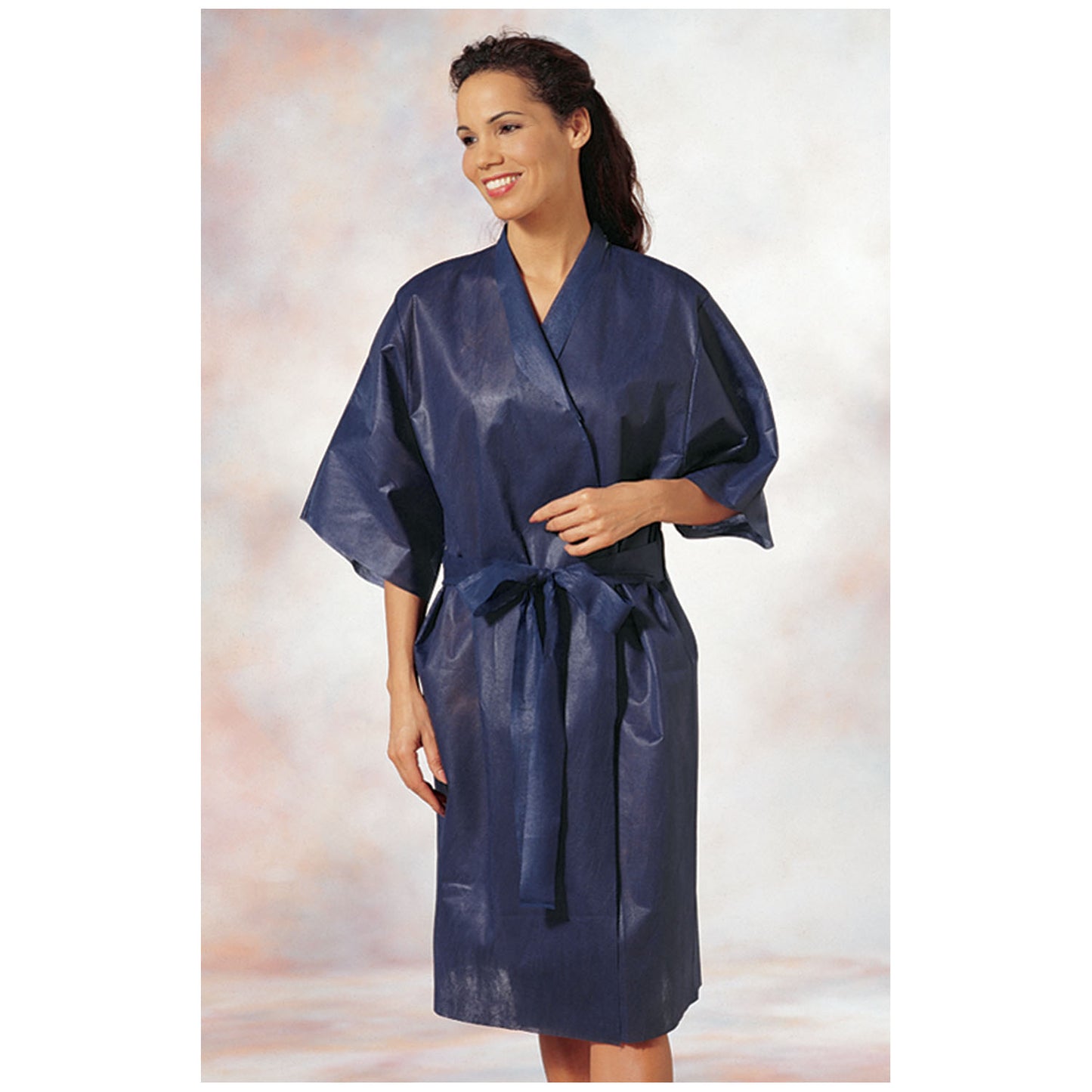 Patient Robe, Limited Use, Kimono Style, 44"L, Small/ Medium, Dark Blue, 25/cs
