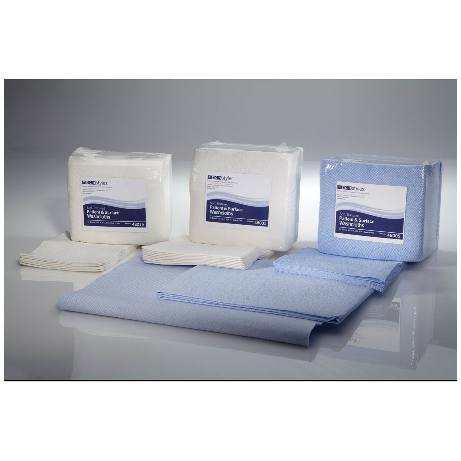 Washcloth, Air Laid, 10" x 12", White, 50/bg, 10 bg/cs