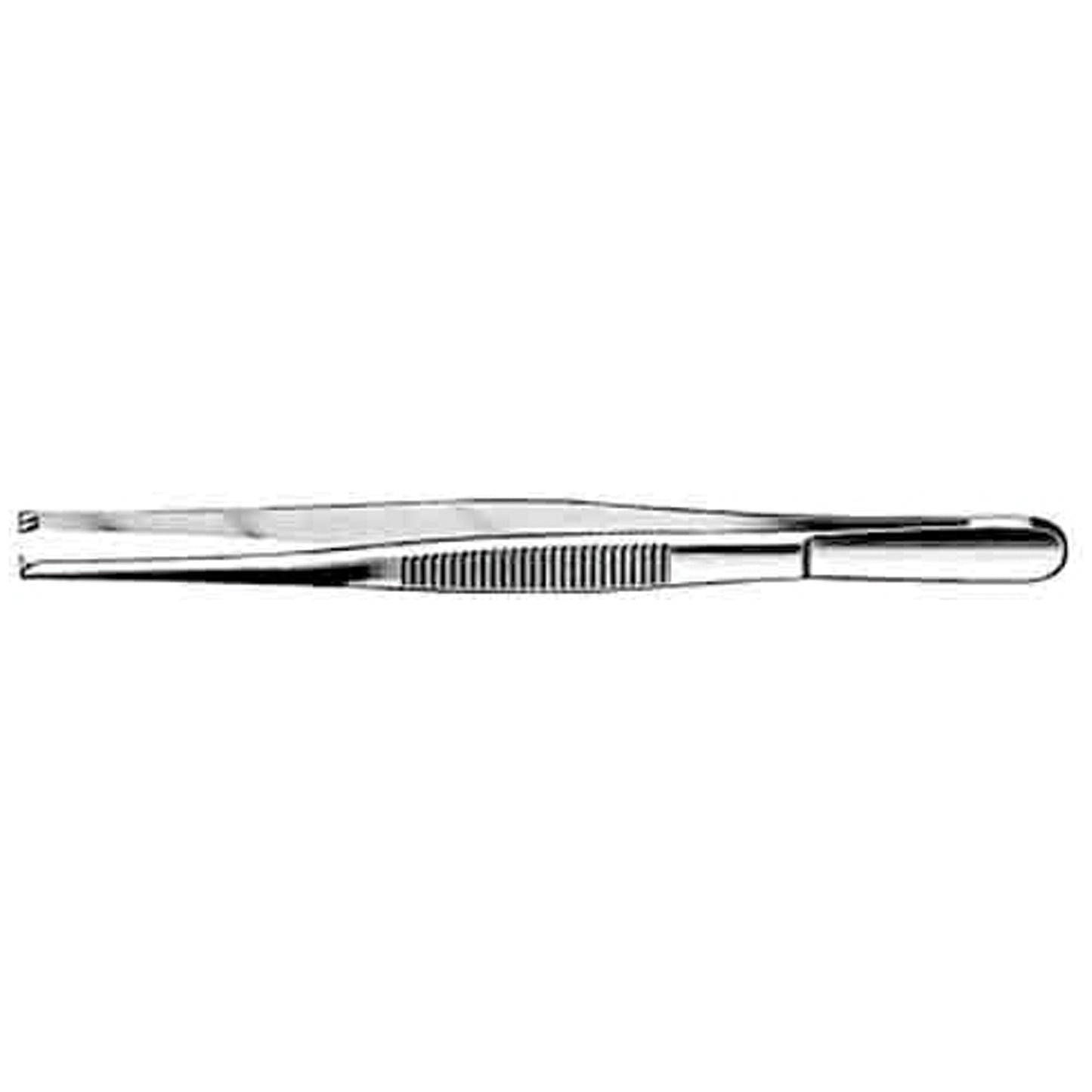 Tissue Forceps, Standard Pattern, Serrated Handles, 1x2 Teeth, 10" (25.0 Cm)