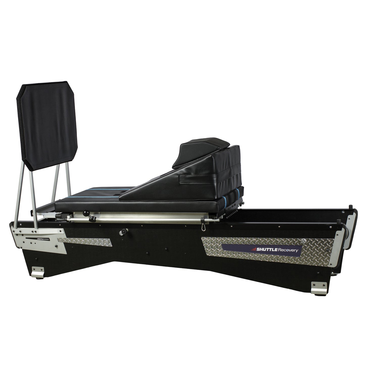 Recovery Device, Senior Package with Elasticord Resistance 12.5 lbs.-300 lbs at Full Extension, Widebody Carriage 500 lb Capacity, 24" x 48", 6 Wheels, Universal Headrest, Plyometric Steel Cross Brace, 24" Level Body, Shuttle Wobble Board & Strap, Foam Wedge 24" x 27" x 12" Backrest & Kickplace Foot Supports (042503)