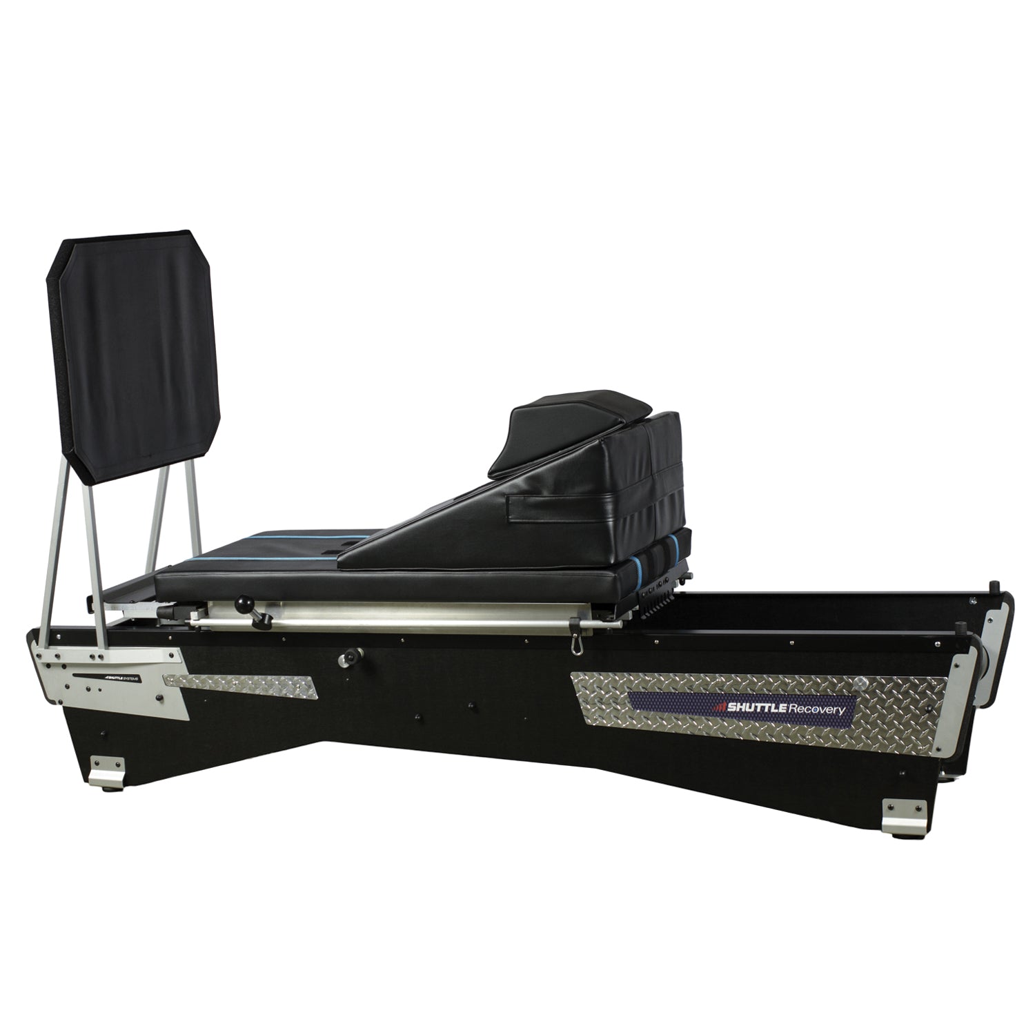 Recovery Device, Senior Package with Elasticord Resistance 12.5 lbs.-300 lbs at Full Extension, Widebody Carriage 500 lb Capacity, 24" x 48", 6 Wheels, Universal Headrest, Plyometric Steel Cross Brace, 24" Level Body, Shuttle Wobble Board & Strap, Foam Wedge 24" x 27" x 12" Backrest & Kickplace Foot Supports (042503)
