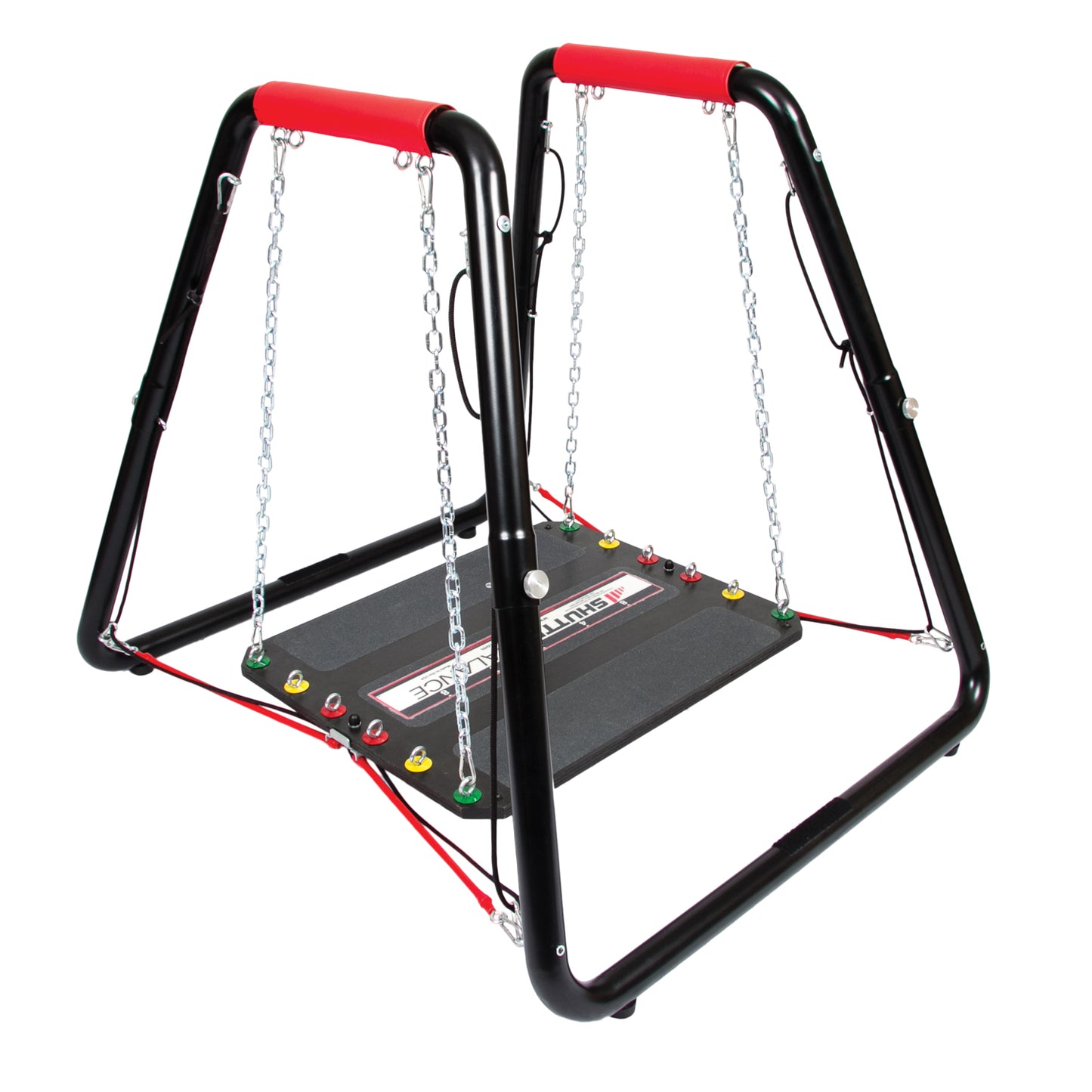Balance Training Device with Adjustable Suspension Chains, Can Also Incorporate Sitting Protocols, Adjustable Arrestors That Allow Control Range of Perturbation & Lateral Movement, Safety Bar Grips Made of Foam & Vinyl For Added Comfort, Elastic Dampeners, Balance Platform Supports up to 500 lbs. & Balance Step with Removable Non-Skid Surface (090281)