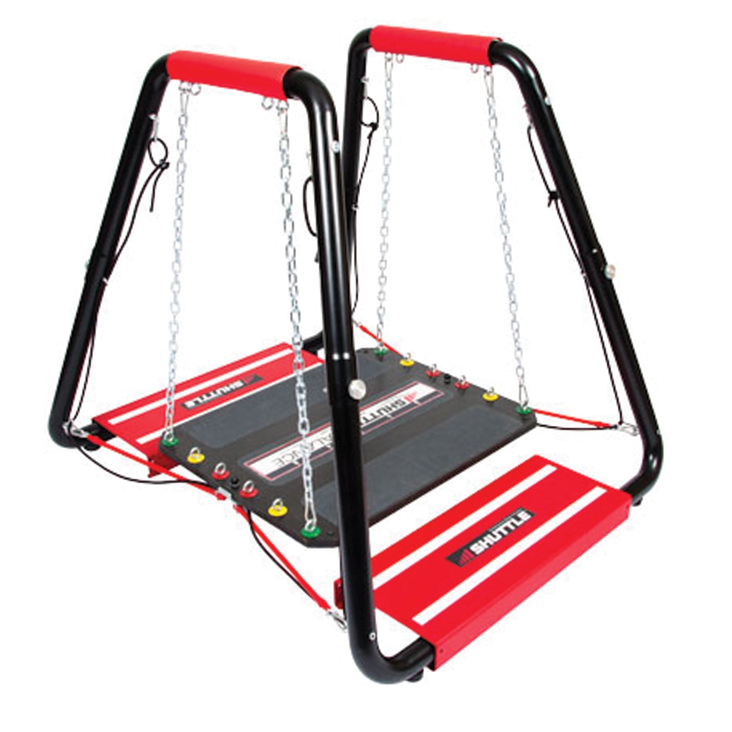 Balance Training Device, Professional Package with Adjustable Suspension Chains, Control Range of Perturbation & Lateral Movement, Safety Bar Grips Made of Foam & Vinyl For Added Comfort, Balance Steps Rail Grips, Elastic Dampeners, Balance Platform Supports up to 500 lbs, Balance Step with Removable Non-Skid Surface & 50" x 42" Rugged Frame (042502)