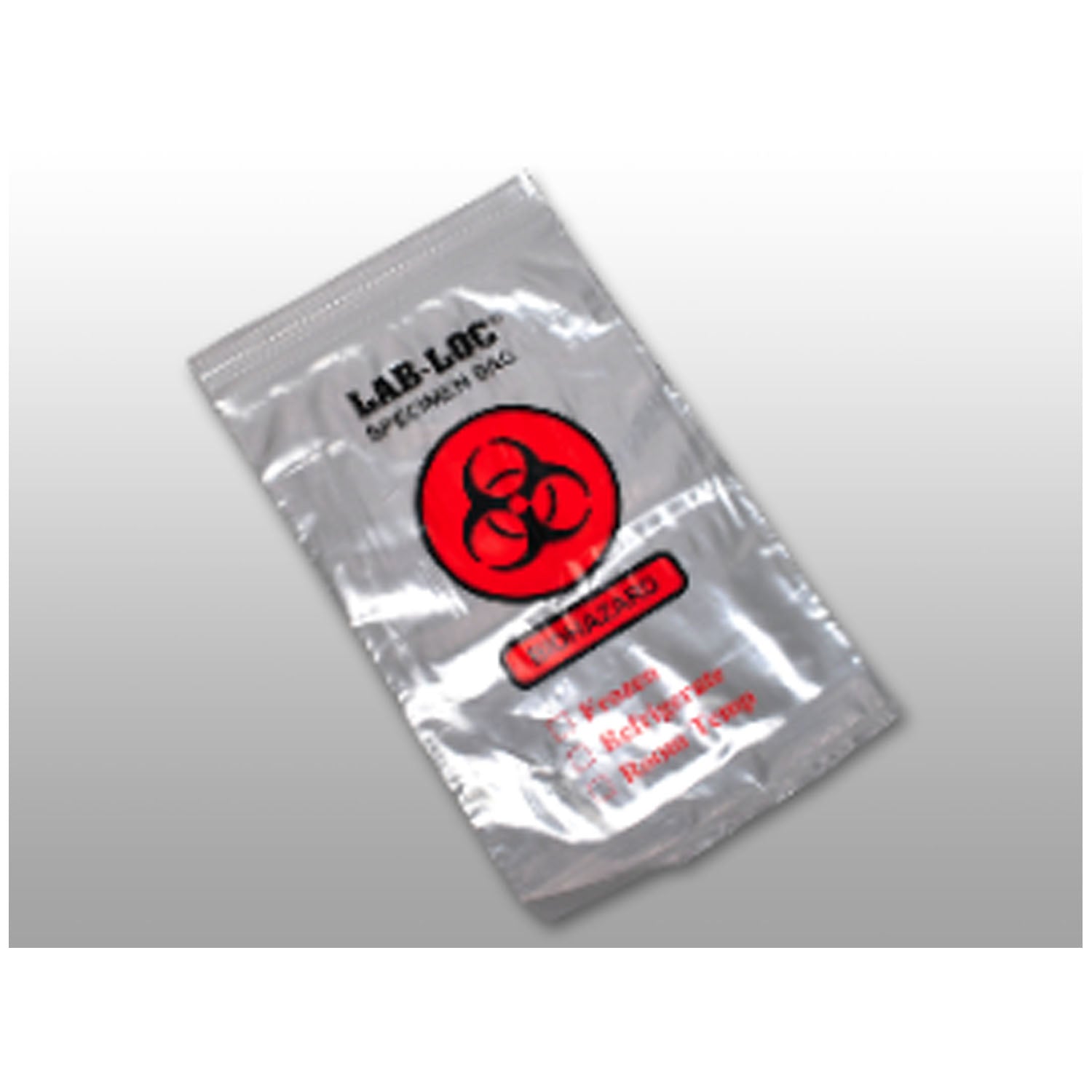 Specimen Transfer Bag, Clear, Biohazard Print, 2 mil, 3" x 6", 100 bg/pk, 10 pk/cs