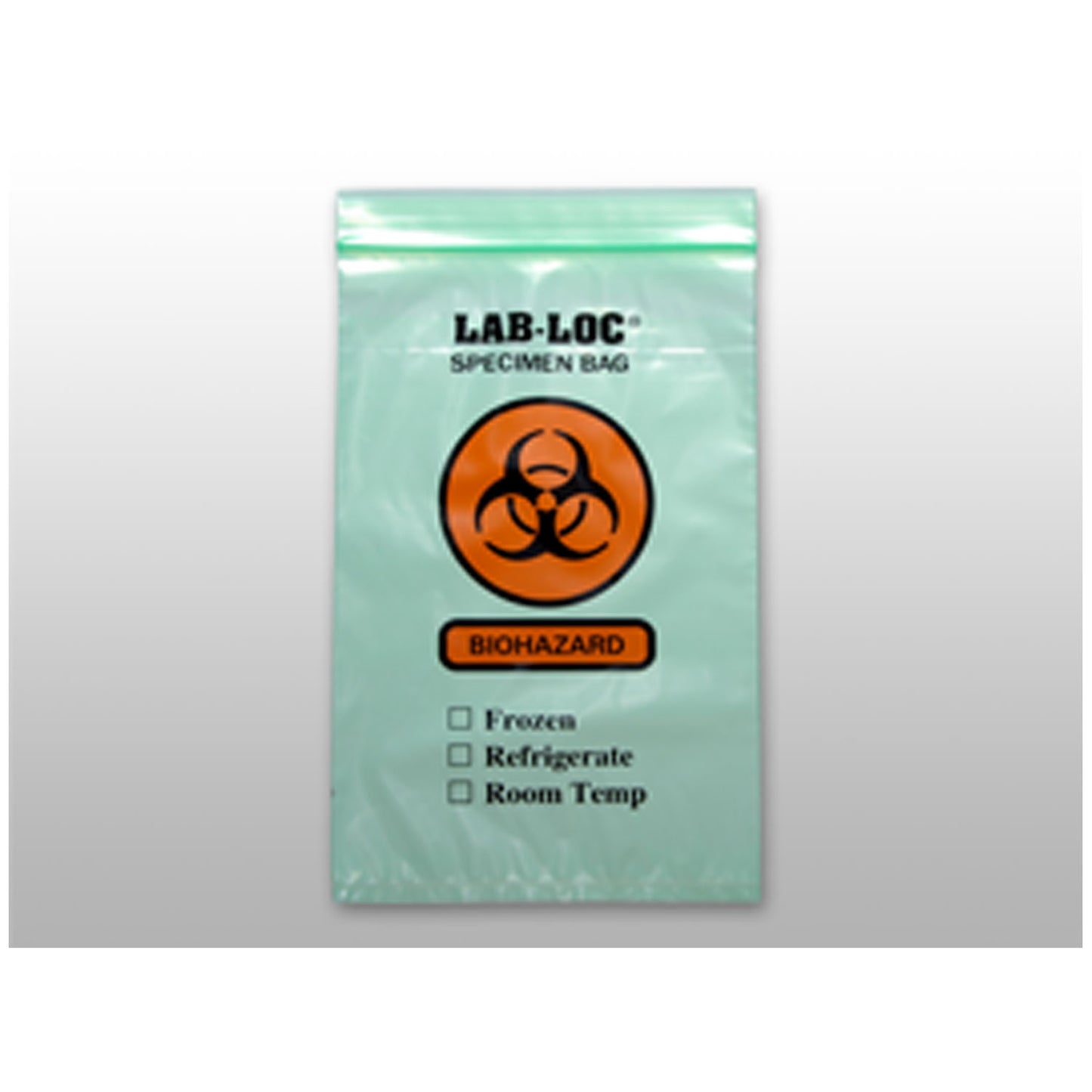 3-Wall Specimen Transfer Bag, Reclosable, Biohazard, Green Tint, 2 mil, 6" x 9", 1000/cs