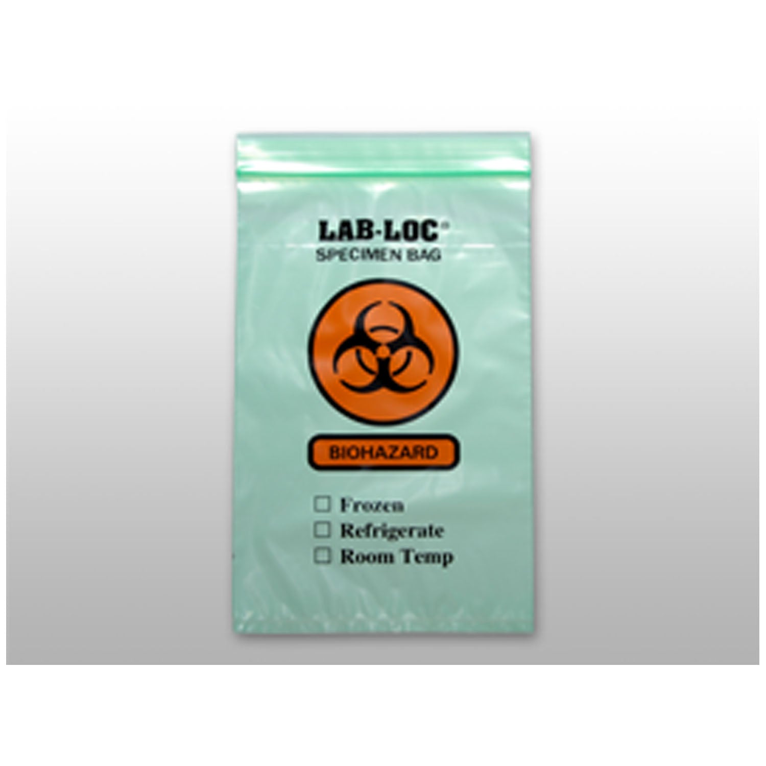 3-Wall Specimen Transfer Bag, Reclosable, Biohazard, Green Tint, 2 mil, 6" x 9", 1000/cs