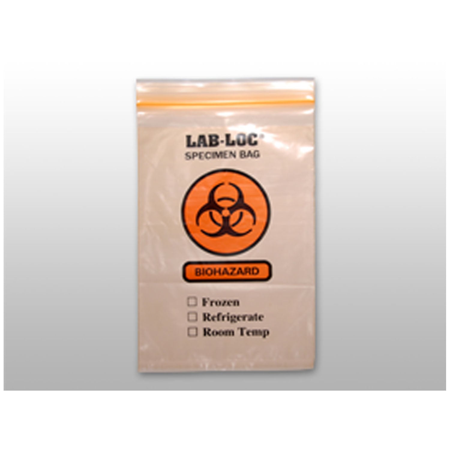 3-Wall Specimen Transfer Bag, Reclosable, Biohazard, Orange Tint, 2 mil, 6" x 9", 1000/cs