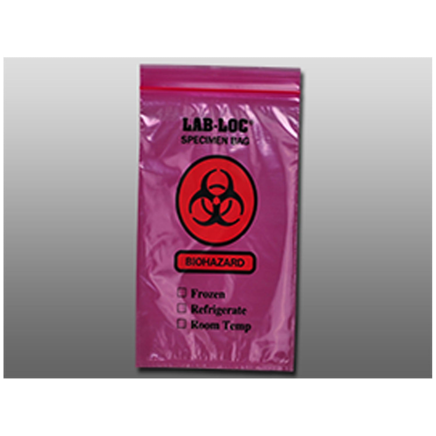 3-Wall Specimen Transfer Bag, Reclosable, Biohazard, Red Tint, 2 mil, 6" x 9", 1000/cs
