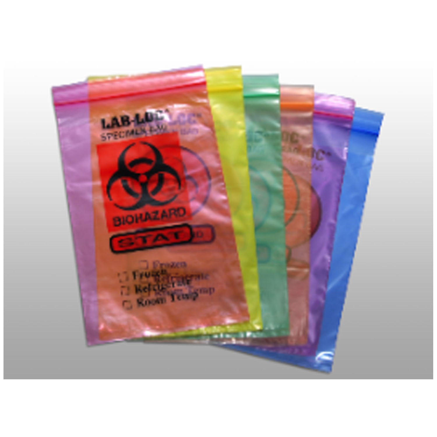 2-Wall Specimen Transfer Bag, Reclosable, Biohazard, Pink Tint, 2 mil, 12" x 15", 1000/cs