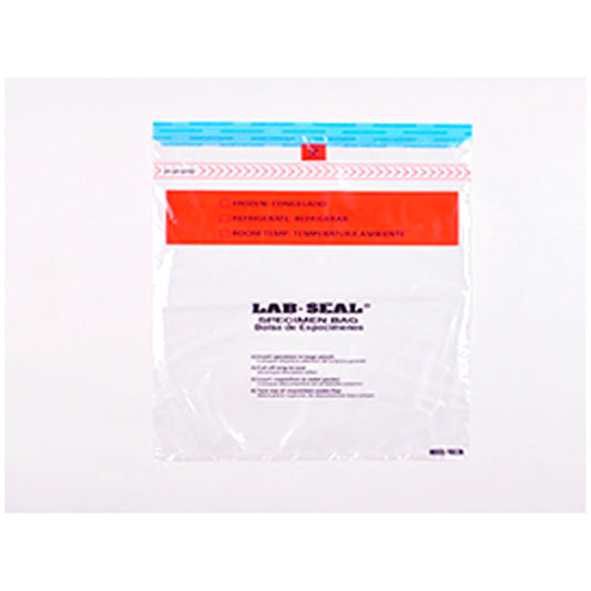 3-Wall Specimen Bag, Seal n Rip, Removable Biohazard Symbol, Clear, 1.8 mil, 13" x 18", 100 bg/pk, 5 pk/cs