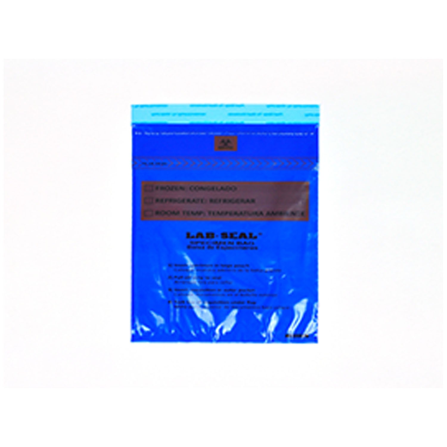 3-Wall Specimen Bag, Seal n Rip, Removable Biohazard Symbol, Blue Tint, 1.8 mil, 6" x 10", 100 bg/pk, 10 pk/cs