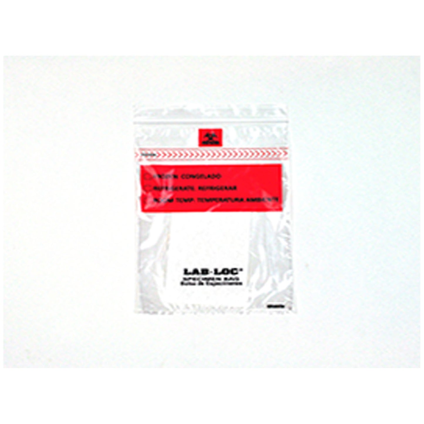 Specimen Bag, Seal-N-Rip, Removable Biohazard Symbol, Absorbent Pad, Zipper Closure, 3-Wall, 1.75 mil, 6" x 9", 100 bg/pk, 10 pk/cs