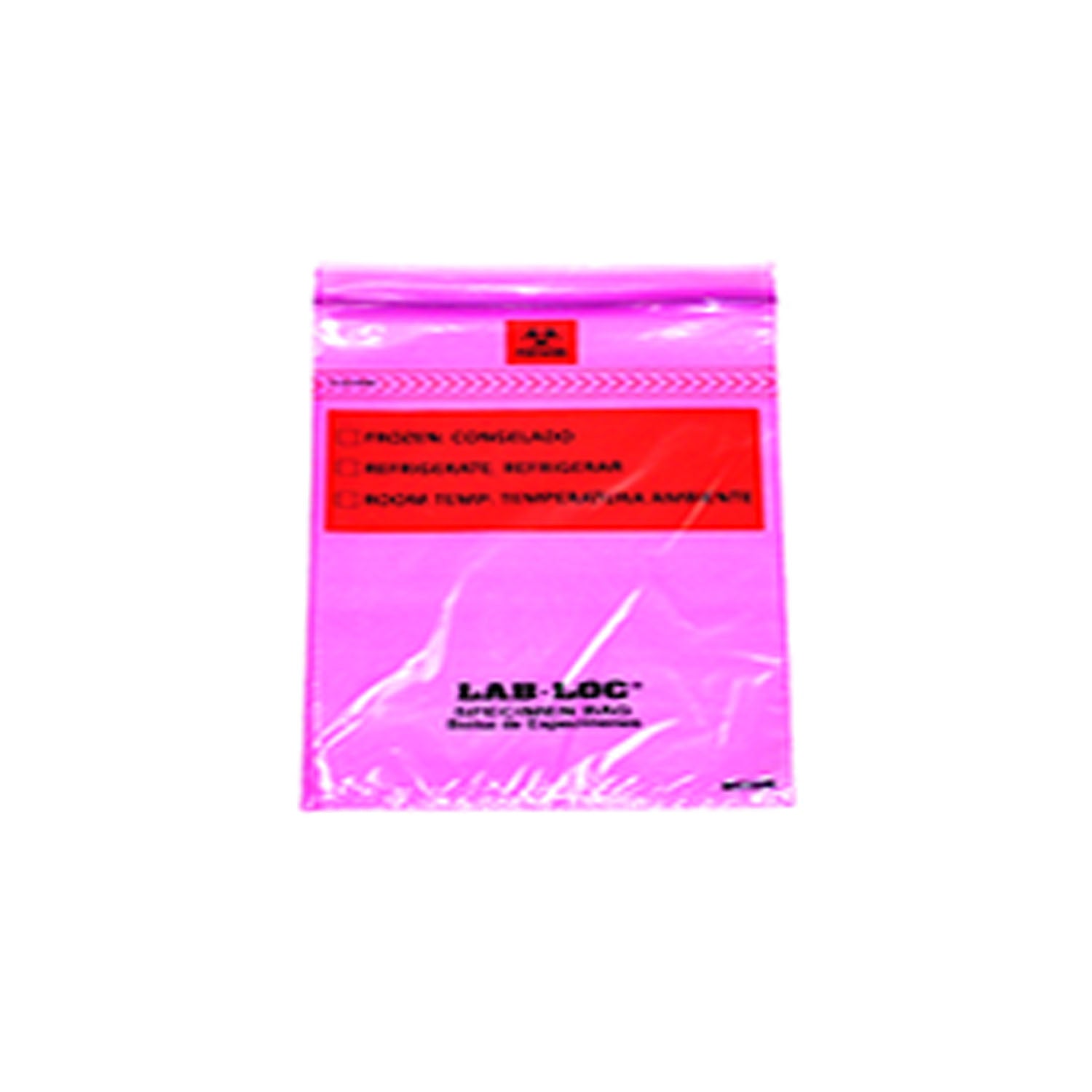Specimen Bag, Seal-N-Rip, Removable Biohazard Symbol, Zipper Closure, 3-Wall, Purple Tint, 1.75 mil, 6" x 9", 100 bg/pk, 10 pk/cs