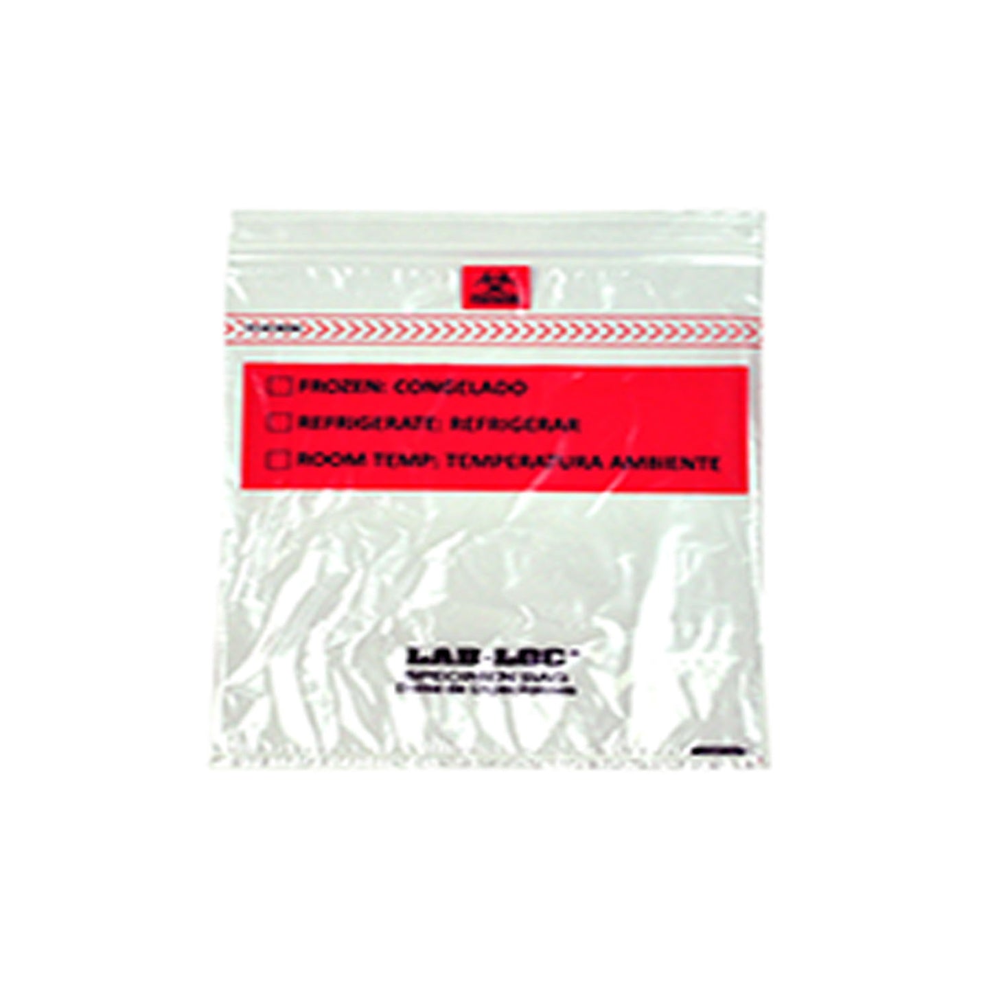 Specimen Bag, Seal-N-Rip, Removable Biohazard Symbol, Zipper Closure, 3-Wall, 1.75 mil, 8" x 10", 100 bg/pk, 10 pk/cs