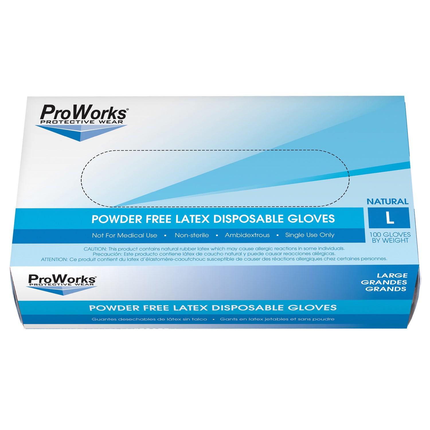 Latex Glove, Powder-Free, Large, 100/bx, 10bx/cs