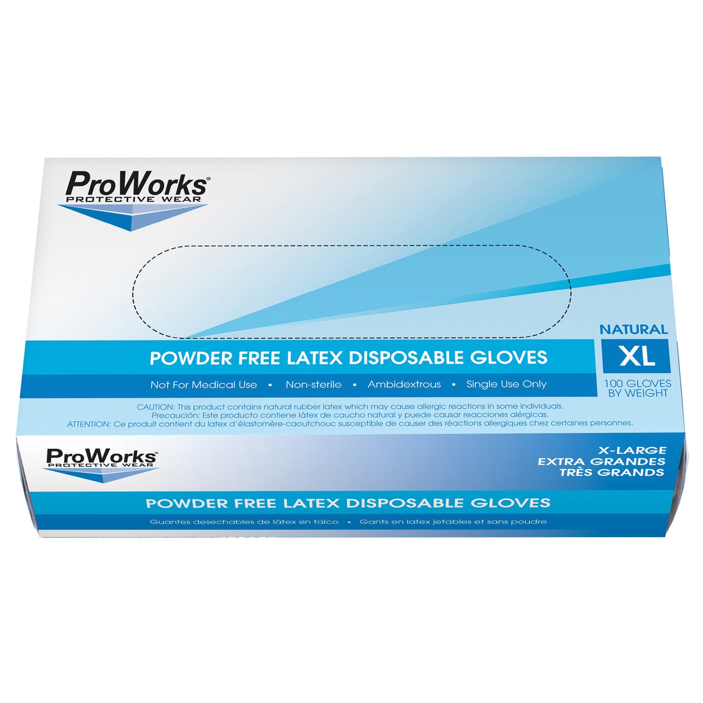 Latex Glove, Powder-Free, X-Large, 100/bx, 10bx/cs