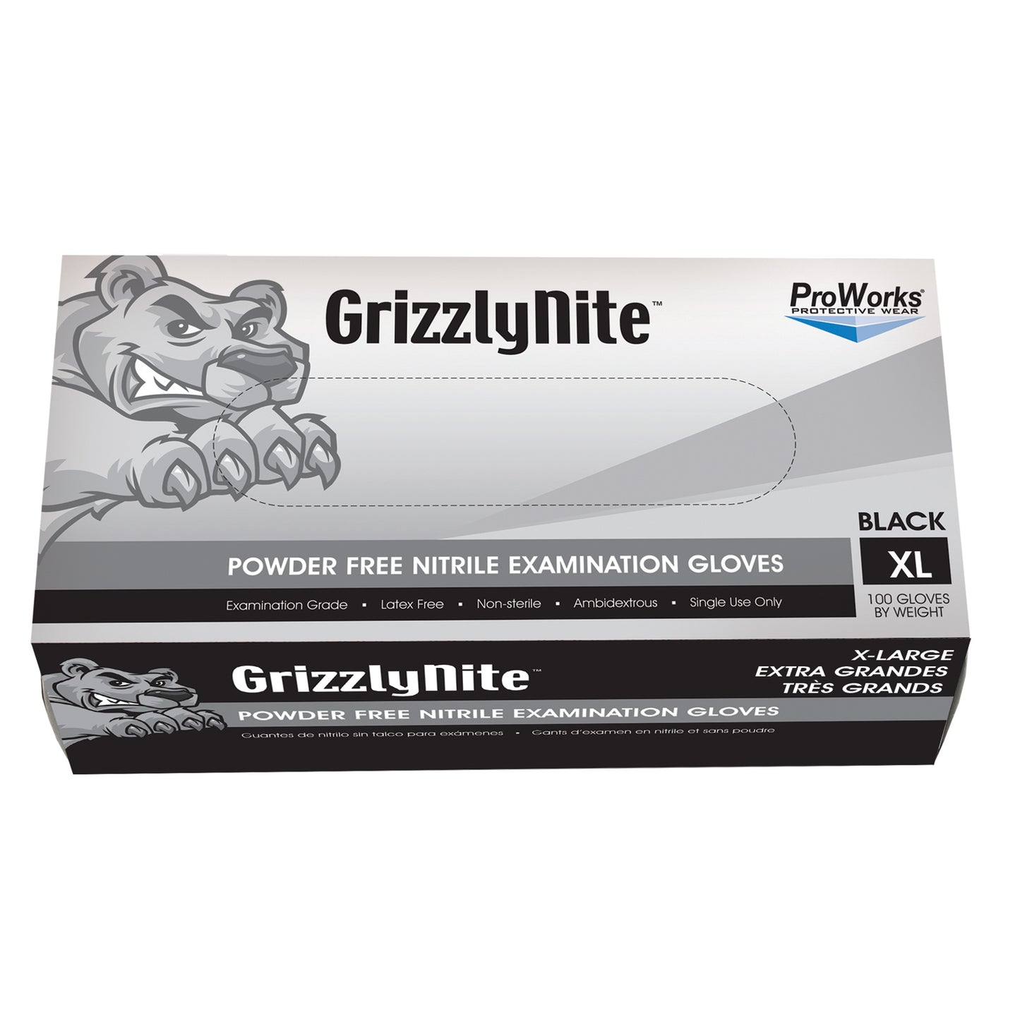 Nitrile Exam Powder Free Glove, Black,  X-Large, 100/bx, 10bx/cs