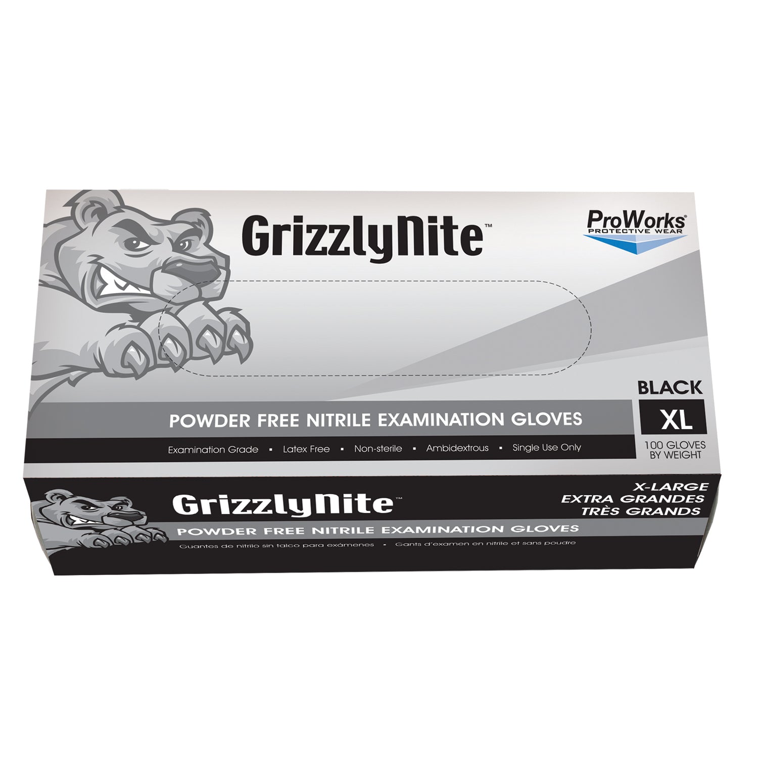 Nitrile Exam Powder Free Glove, Black,  X-Large, 100/bx, 10bx/cs