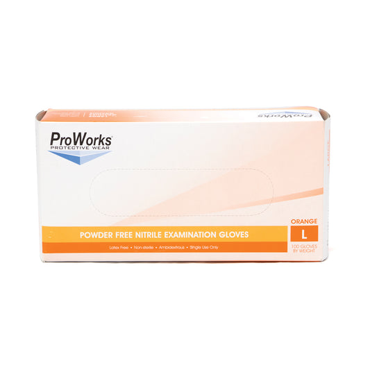 Exam Glove, Nitrile, Large, Orange, Powder-Free (PF), 100/bx, 10 bx/cs