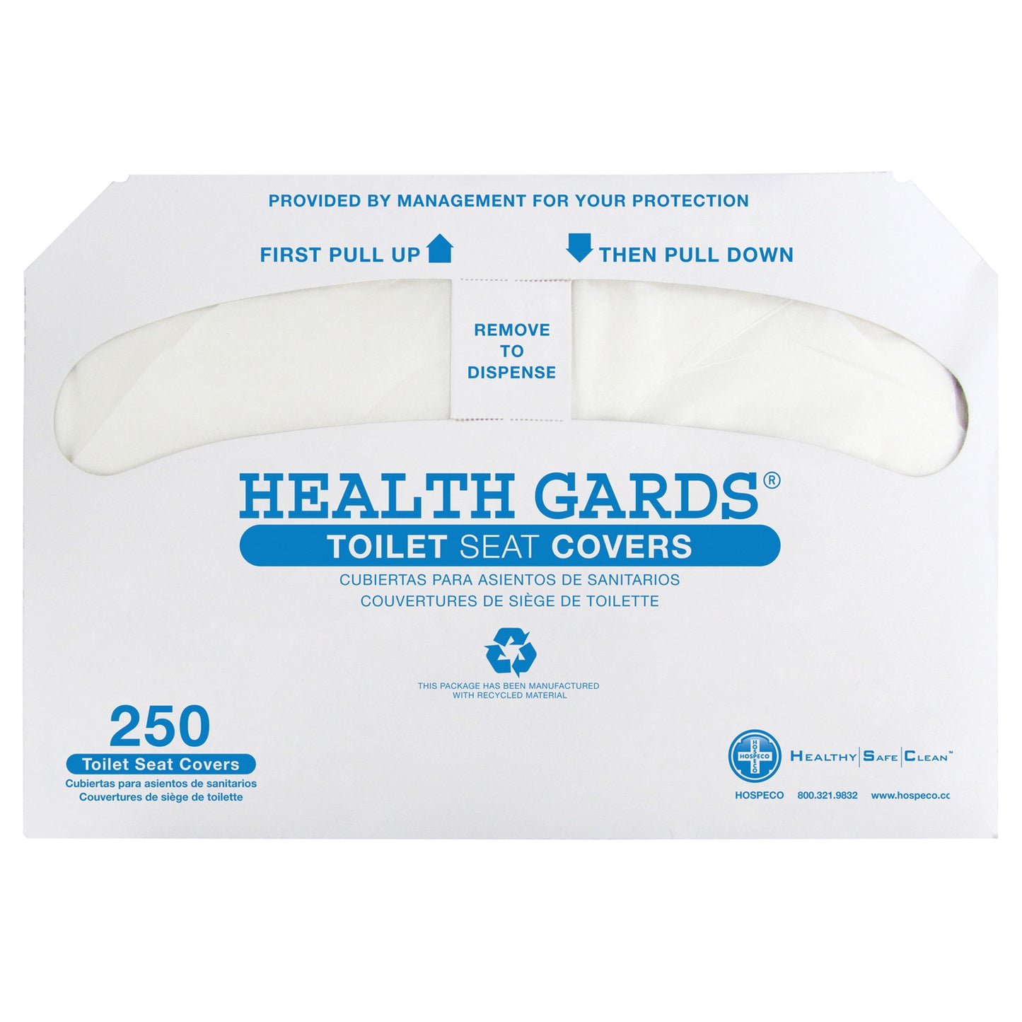 Toilet Seat Cover, Half Fold, 250/pk, 10 pk/cs