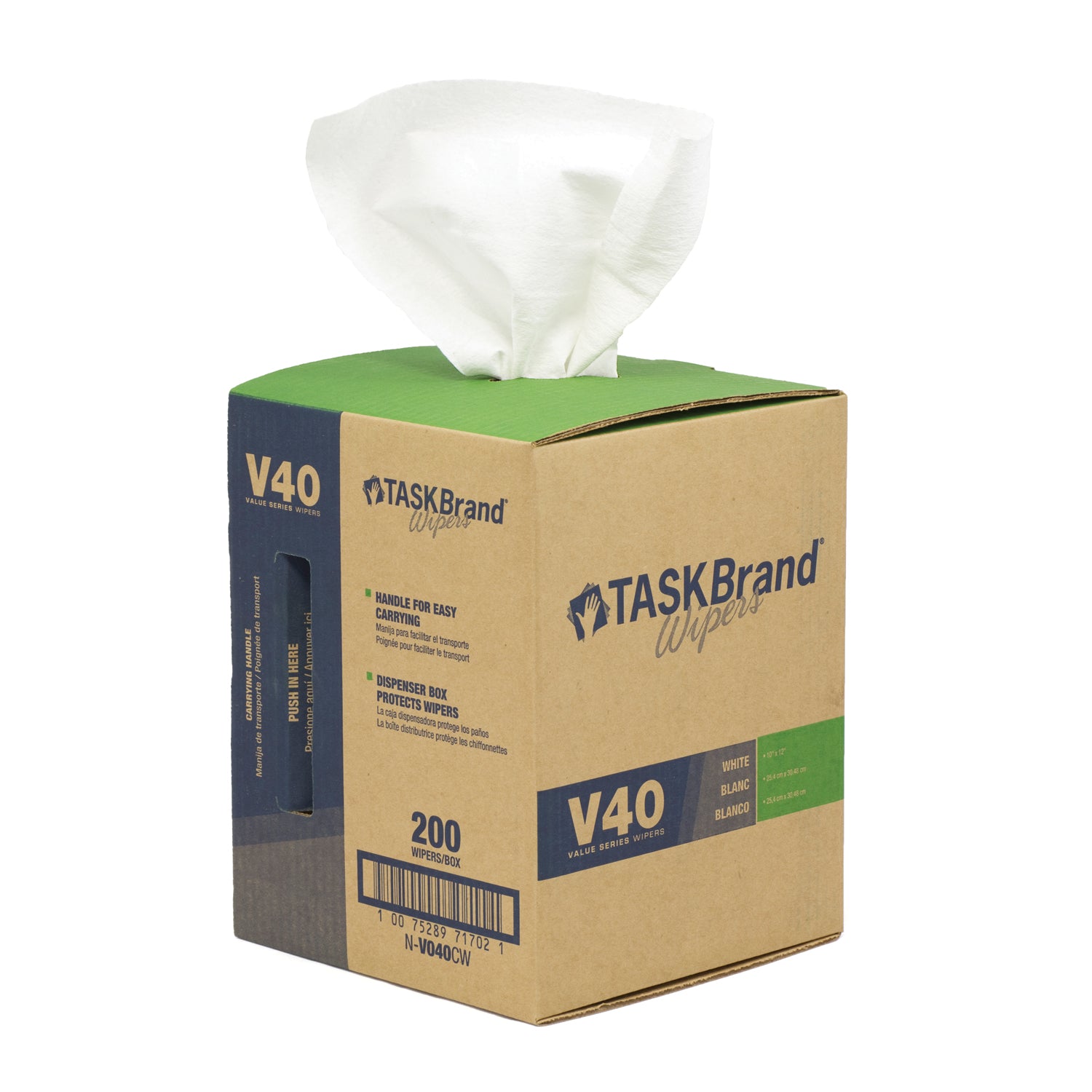 Taskbrand V40 HW DRC, Center-Pull, 10" x 12", 200/bx, 1bx/cs