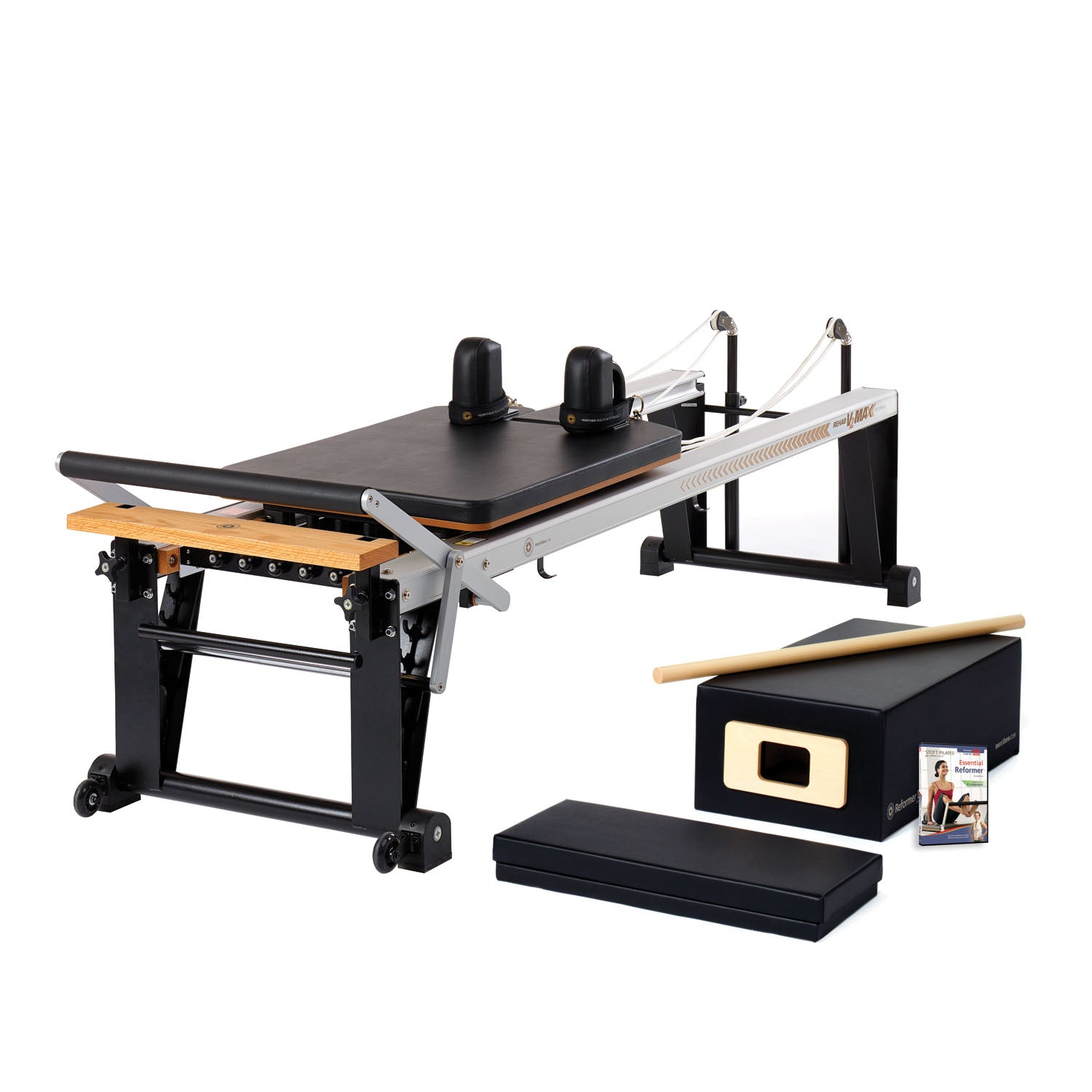 Rehab Reformer Bundle Includes 1 ea: Rehab V2 Max Reformer, Padded Platform Extender, Reformer Box, Maple Roll-Up Pole (Price subject to change without notice) (042107)