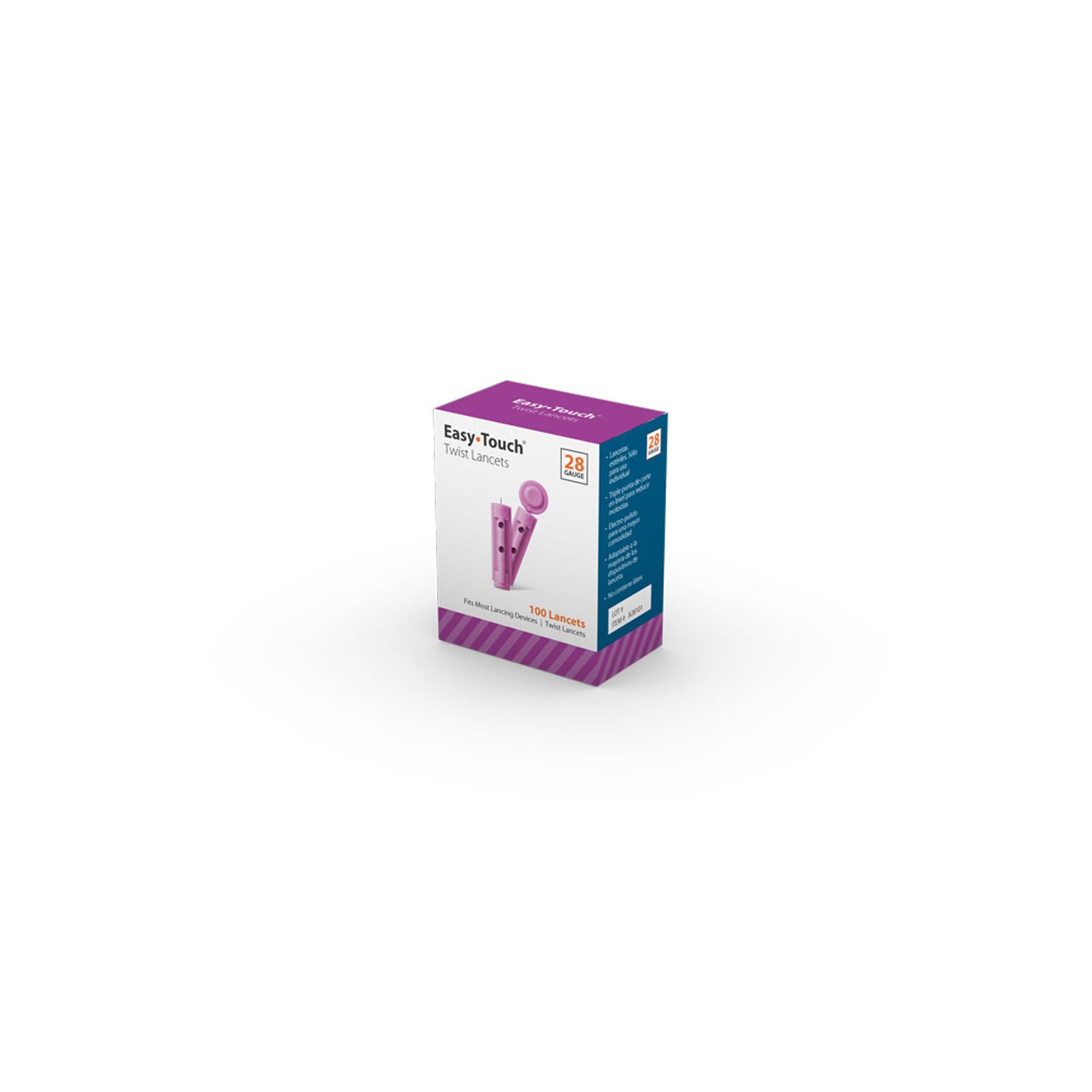 Lancets, Easy Touch, Twist, 28G, 100/bx