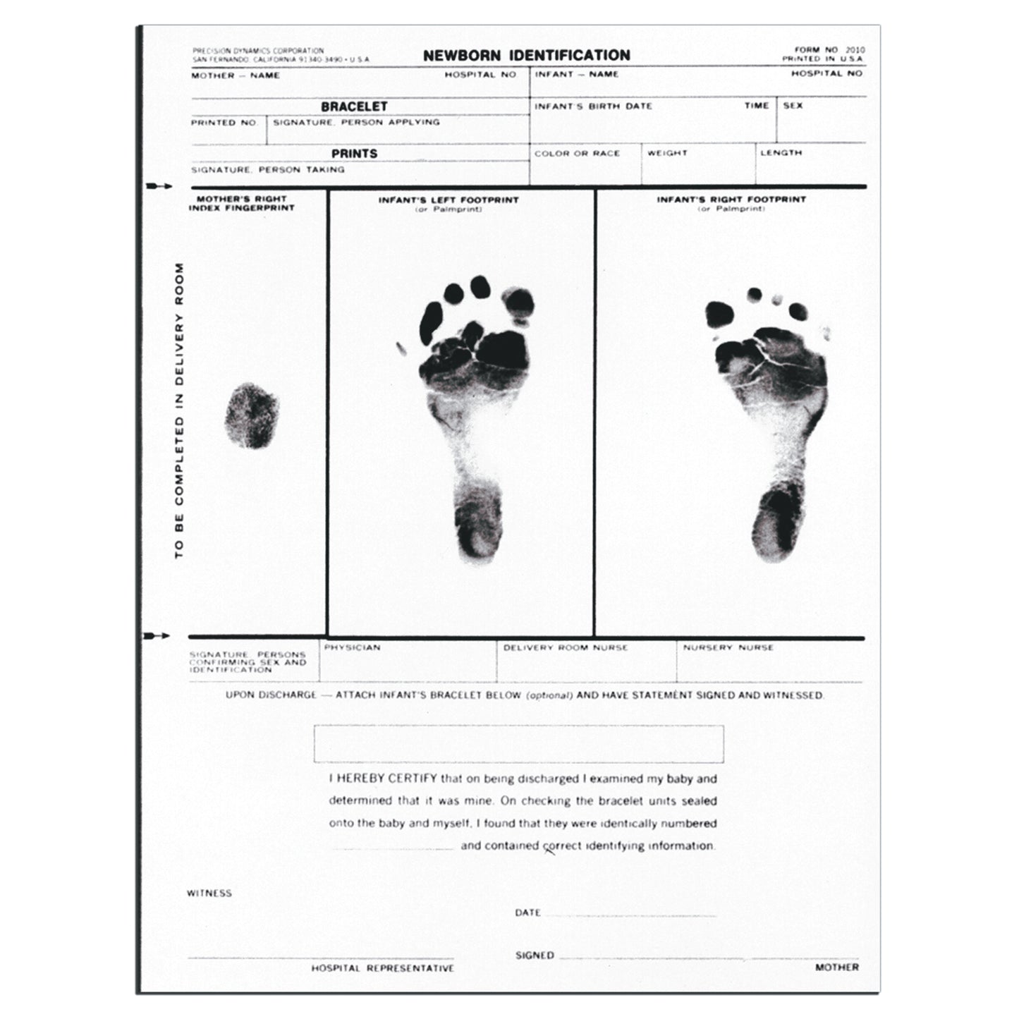 Newborn Identification Forms, 50/pad