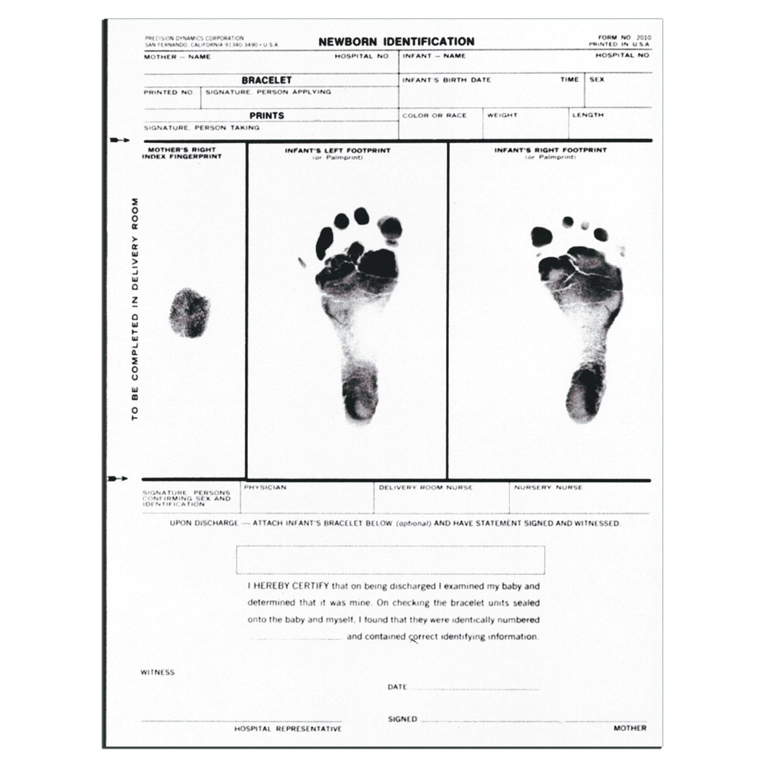 Newborn Identification Forms, 50/pad