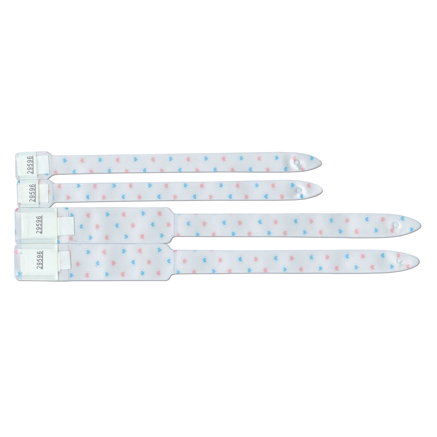 Adult/ Infant ID Bracelet, 4-Part OB, Insert Band Style, Info Area For Adults: 2_"L x 7/8"H, For Infants: 2 5/8"L x 3/8"H, Heart, 400/bx