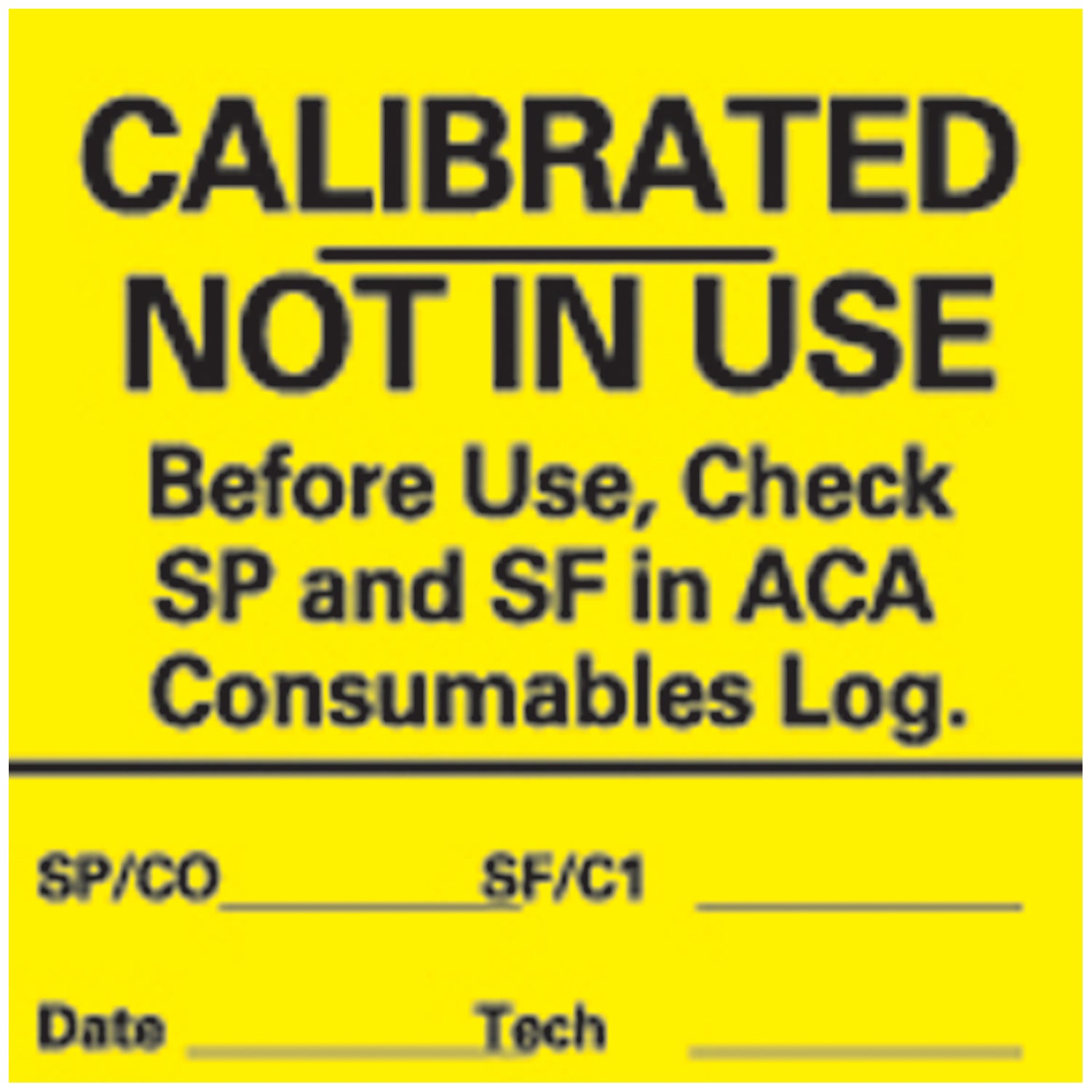 Automatic Chemical Analyzer Label, 2" x 2", Yellow, 1000/rl