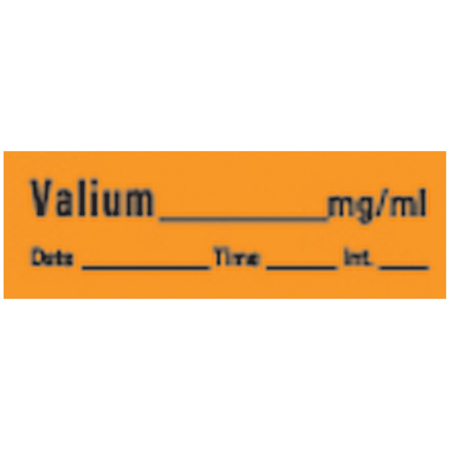 Valium Syringe Labels, Orange, 500"/rl