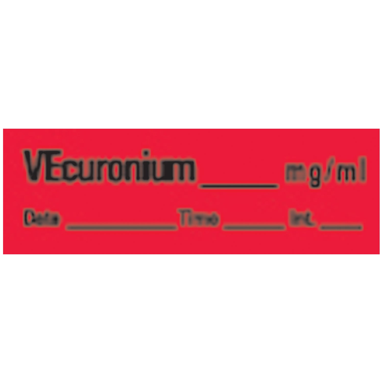 Vecuronium Syringe Labels, Fluorescent Red, 500"/rl