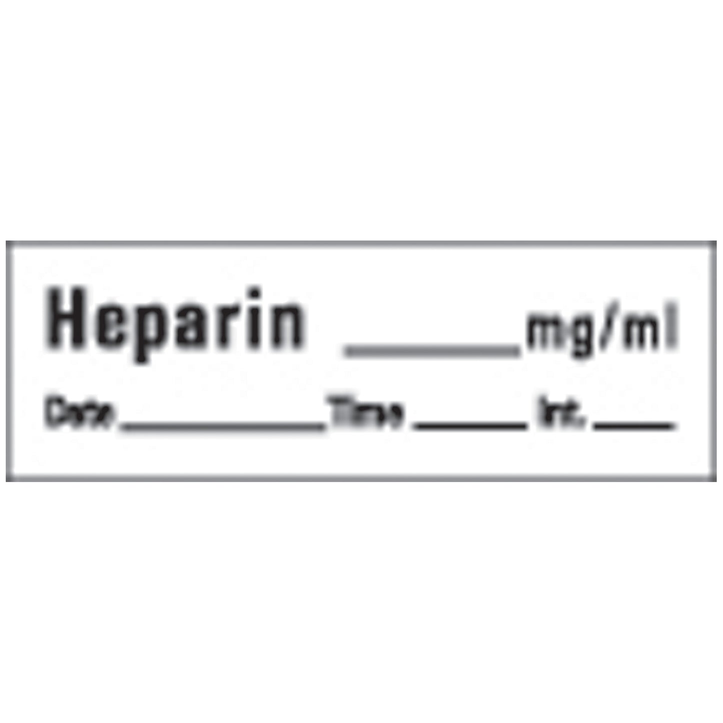 Heparin Syringe Labels, White, 500"/rl