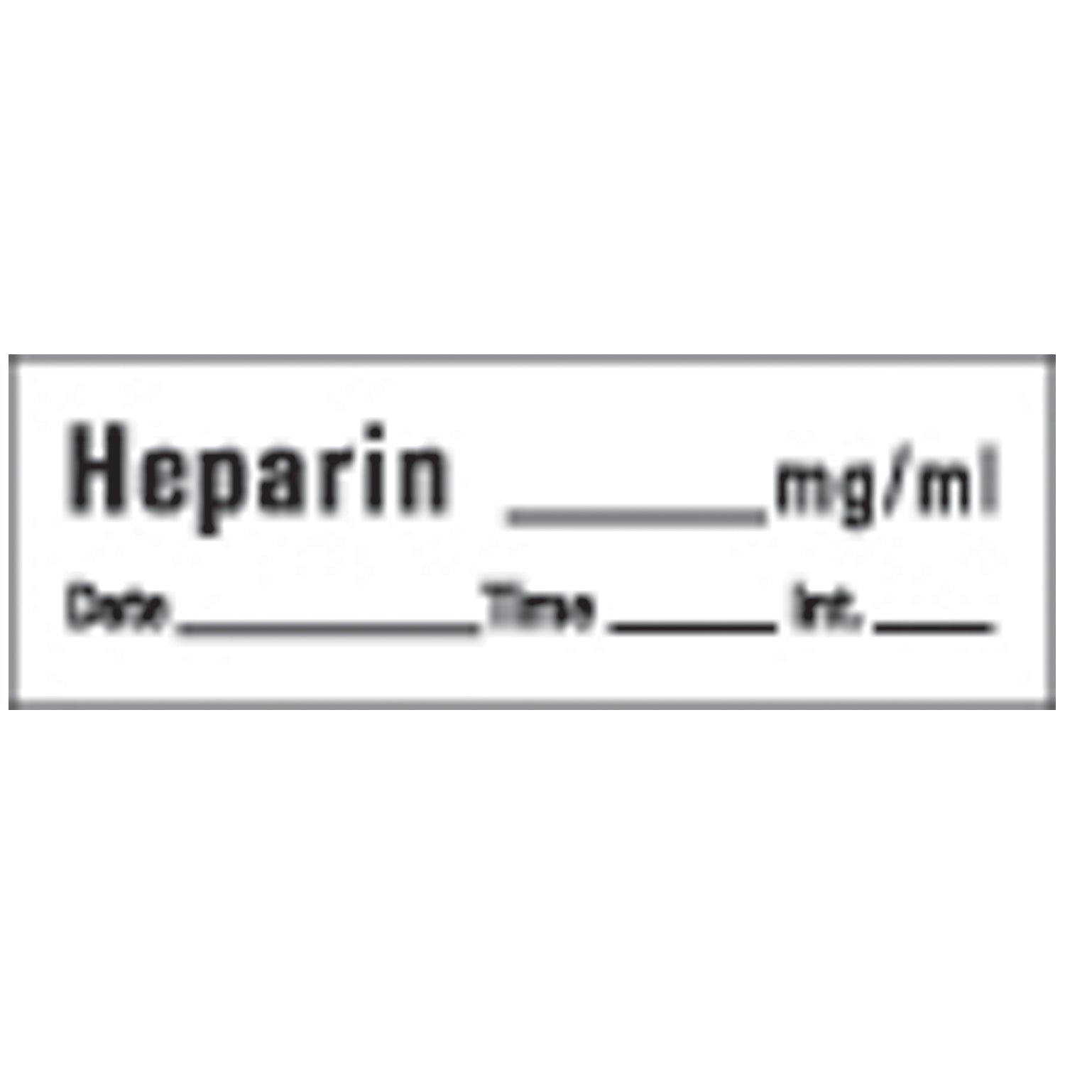 Heparin Syringe Labels, White, 500"/rl