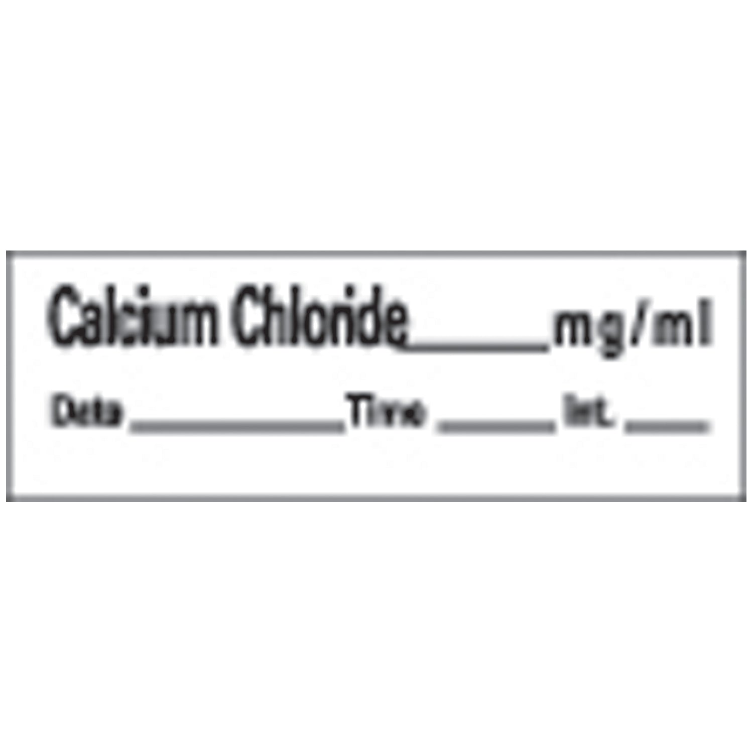 Calcium Chloride Syringe Labels, White, 500"/rl
