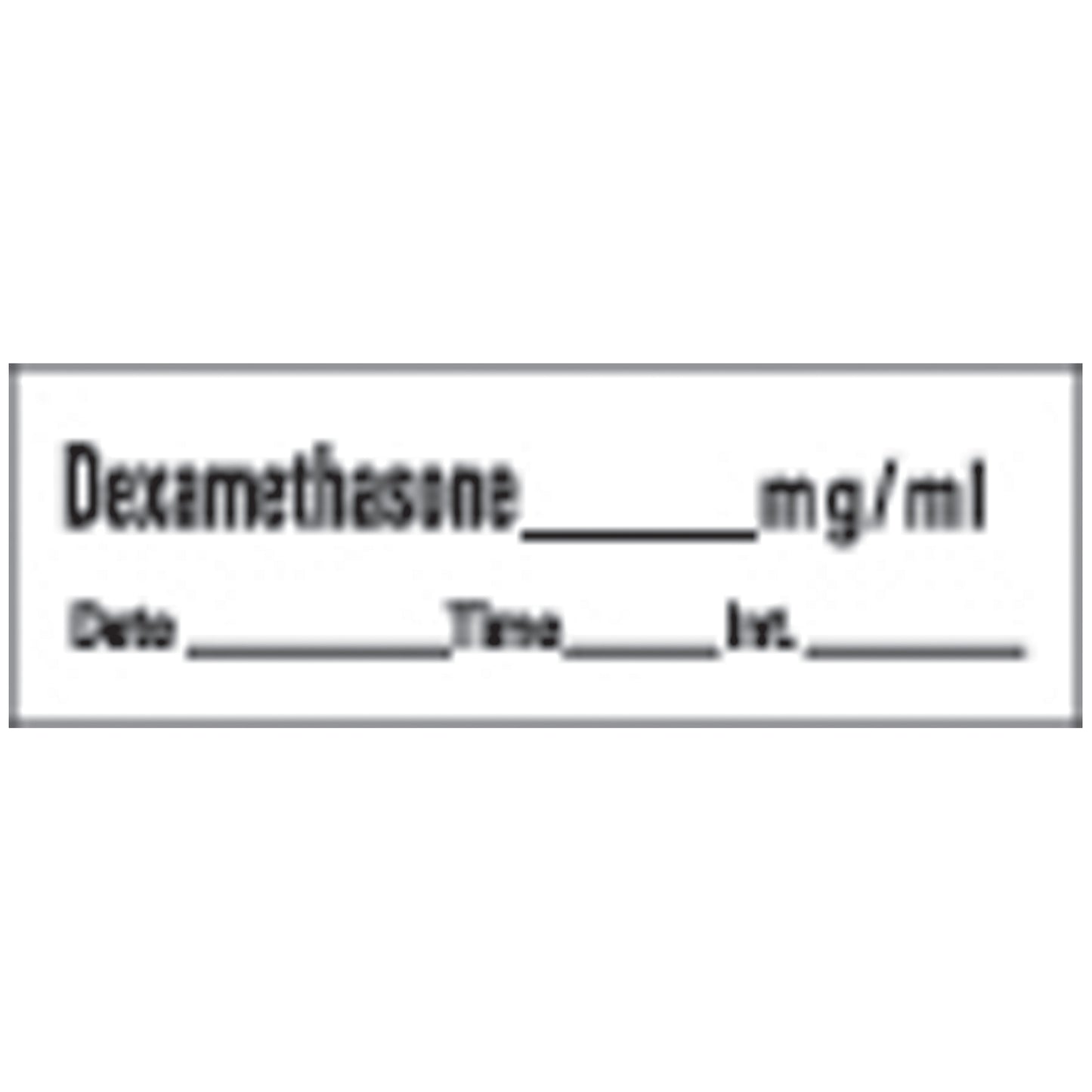 Dexamethasone Syringe Labels, White, 500"/rl