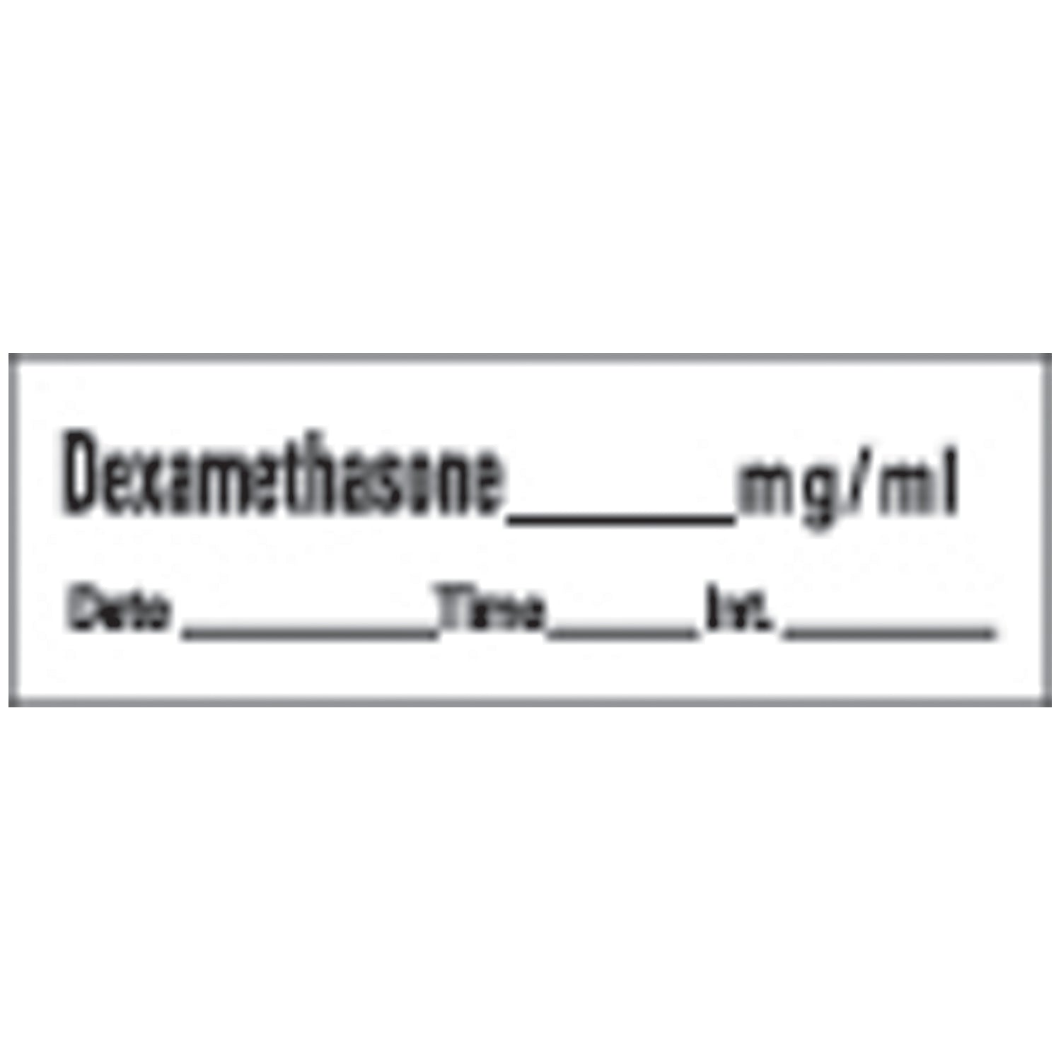Dexamethasone Syringe Labels, White, 500"/rl