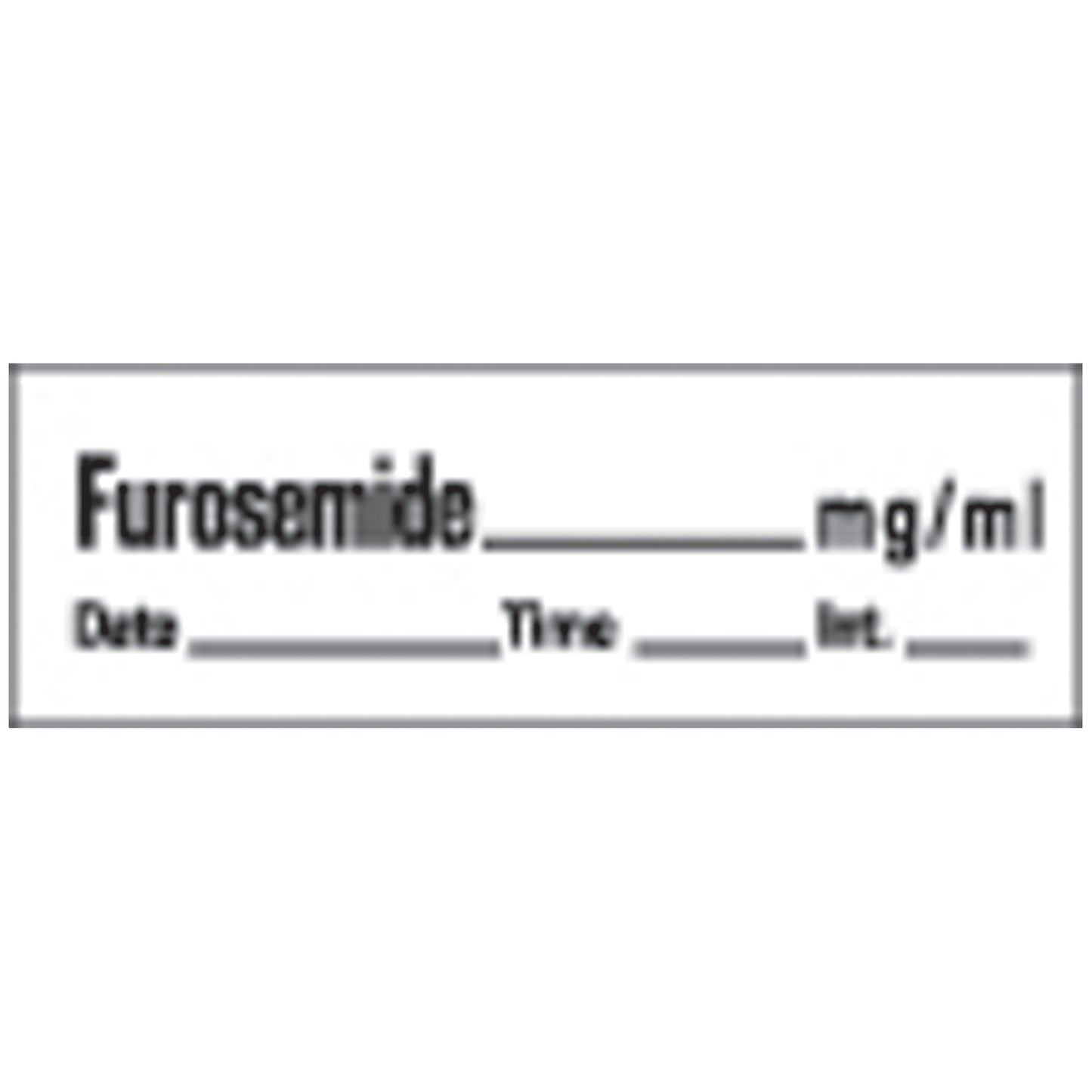 Furosemide Syringe Labels, White, 500"/rl