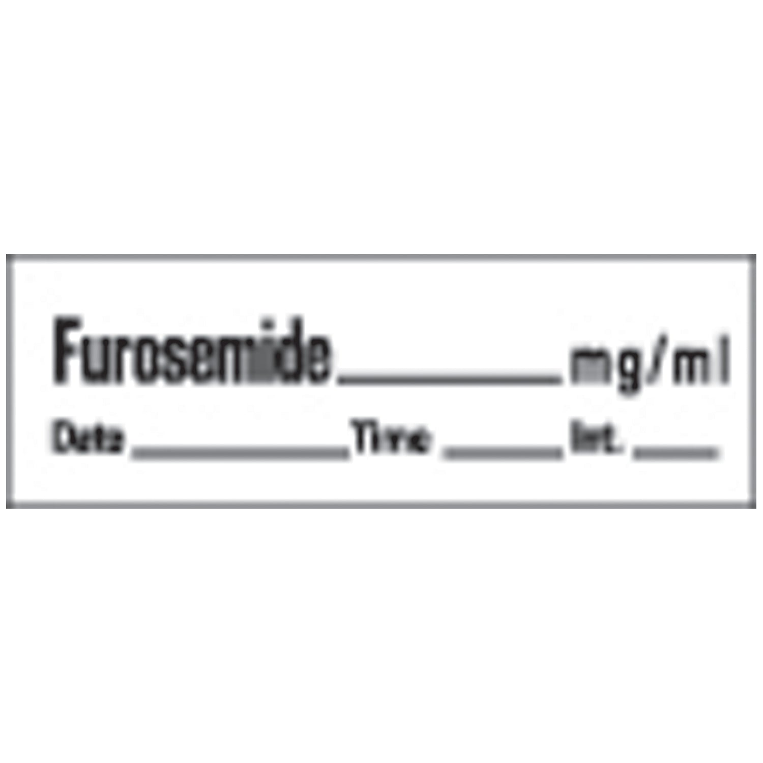 Furosemide Syringe Labels, White, 500"/rl