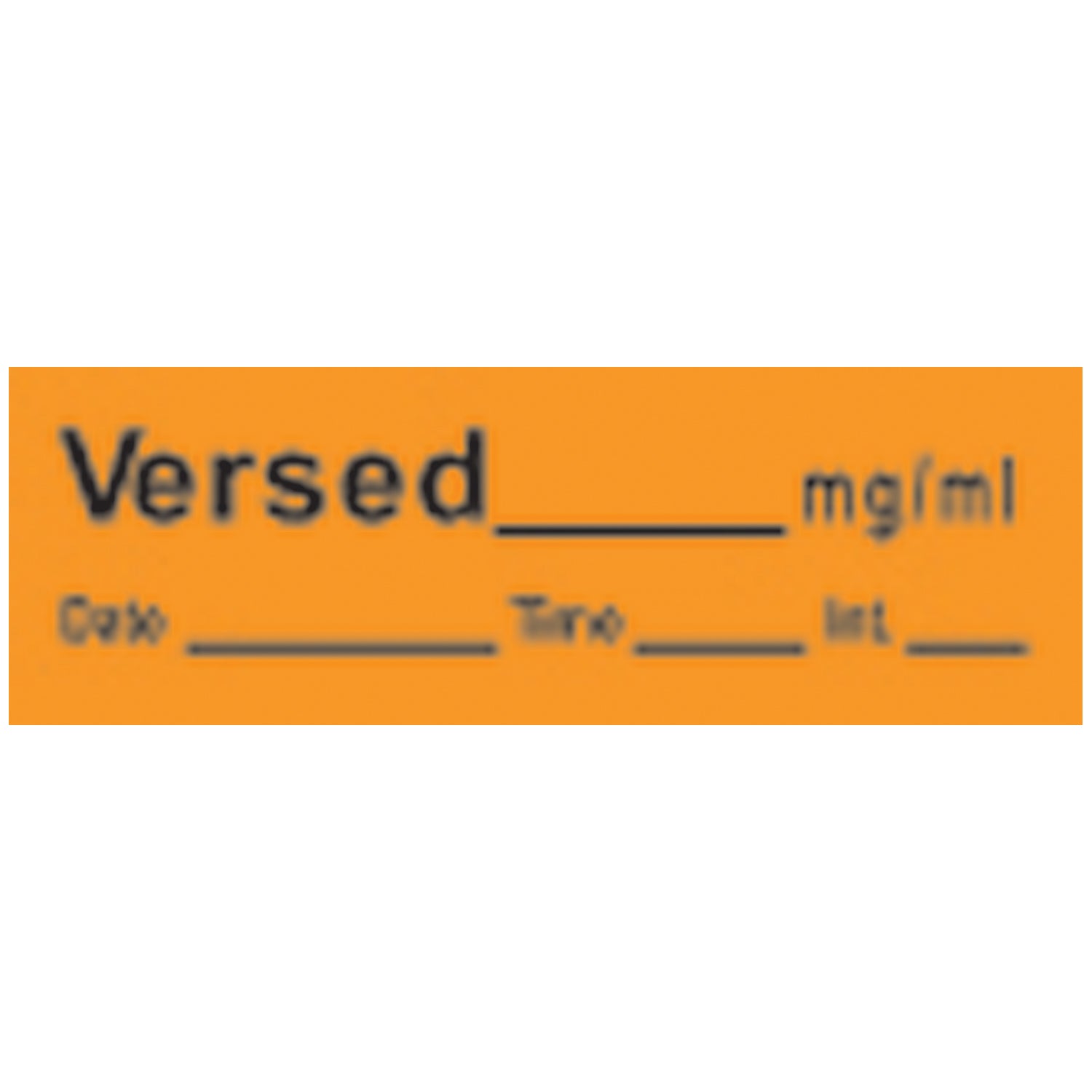 Versed Syringe Labels, Orange, 500"/rl